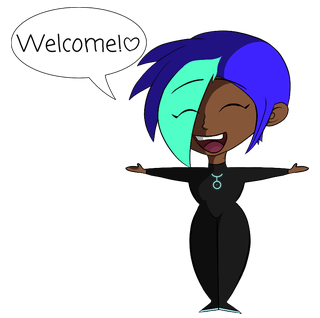 Chibi Deleejii saying 'Welcome!'